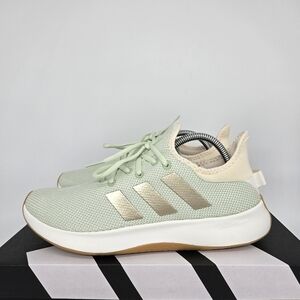 New adidas Cloudfoam Pure 'Linen Green Gum' Women's Running Shoes Size 7.5